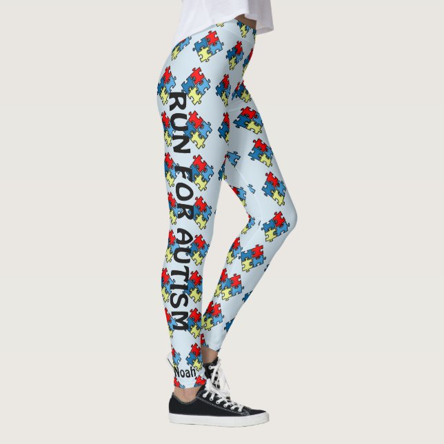 Autismus Running Leggings Puzzle Blue Pants Kriege (Rechts)