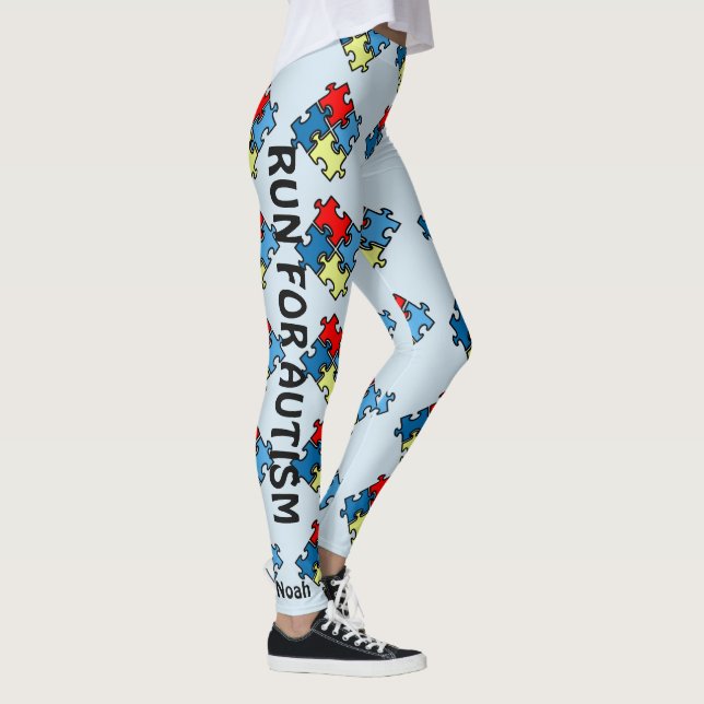 Autismus Running Leggings Puzzle Blue Pants Kriege (Rechts)