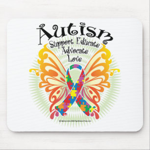 Autismus-Schmetterling 3 Mousepad