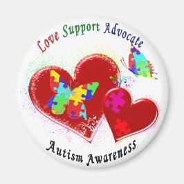 Autismus Schmetterlinge im Herzen Magnet