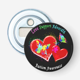 Autismus-Schmetterlinge in den Herzen Flaschenöffner