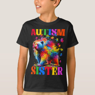 Autismus Schwester Autismus Awareness Tag Bär Puzz T-Shirt