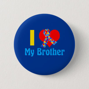 Autismus Schwester I Liebe Mein Bruder blauer Bewu Button