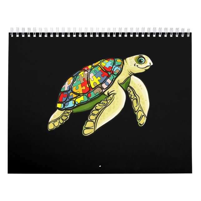 Autismus| Sea Turtle Puzzle Piece Autismus Bewusst Kalender (Titelbild)