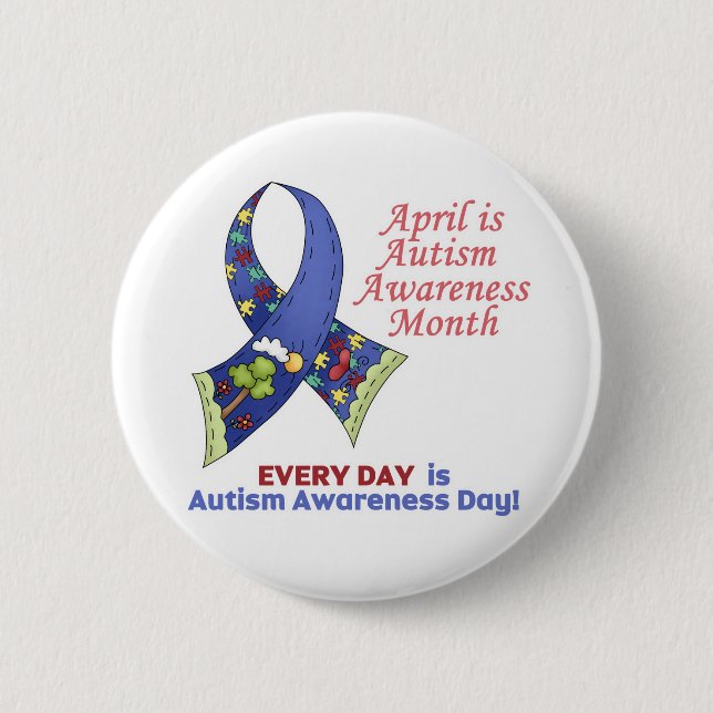 Autismus Sensibilisierung April und Tag Button (Vorderseite)