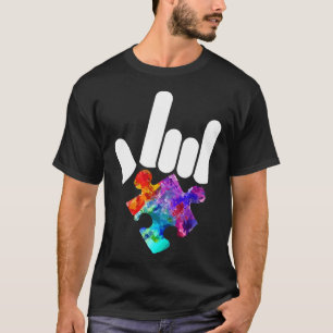 Autismus Sensibilisierung Hand Rock & Amp Roll Puz T-Shirt