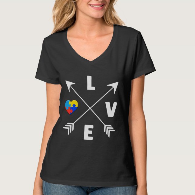 Autismus Sensibilisierung Liebe Cross Autismus T-Shirt (Vorderseite)