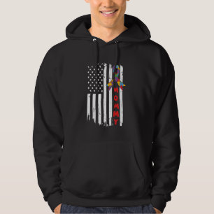 Autismus Sensibilisierung Mama USA Flaggenstaat Au Hoodie