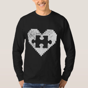Autismus Sensibilisierung Pixel Herzrasen Kindheit T-Shirt