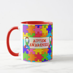 Autismus Sensibilisierungsband Puzzleteile Tasse