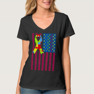 Autismus Sensibilisierungsflagge Monat Ribbon Puzz T-Shirt