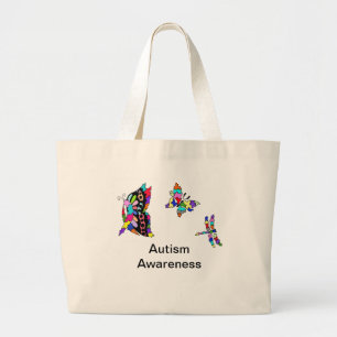 Autismus Sensibilisierungsschmetterlinge Tote Tag Jumbo Stoffbeutel