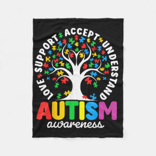 Autismus Shirt Liebe Akzeptanz Unterstützung Autis Fleecedecke