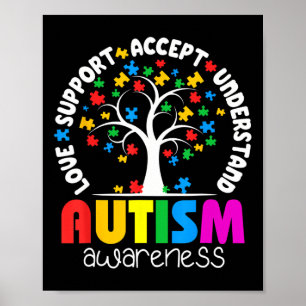 Autismus-Shirt Liebe Akzeptanz Unterstützung Autis Poster