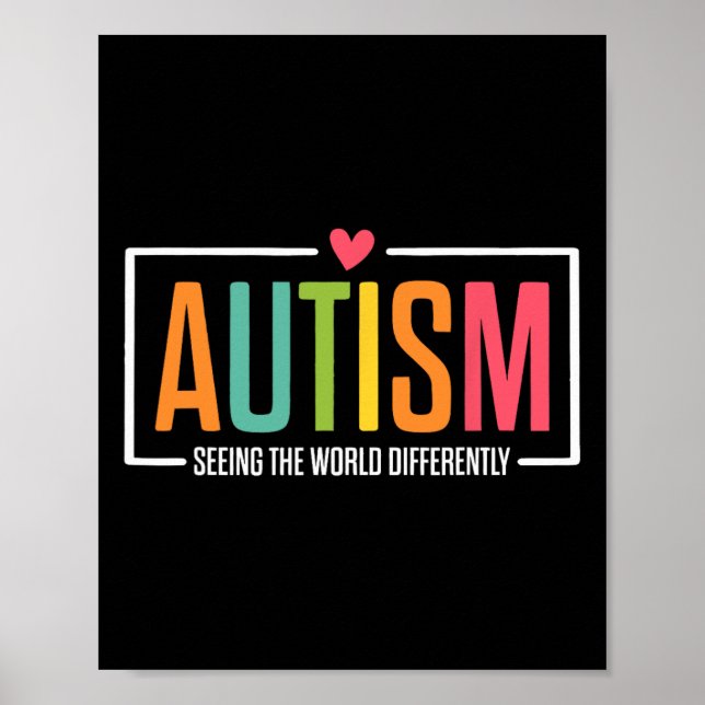 Autismus sieht die Welt anders Autismus Awarene Poster (Vorne)