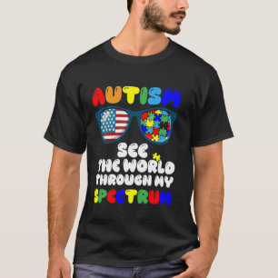 Autismus sieht die Welt durch mein Spektrum. US-Fl T-Shirt