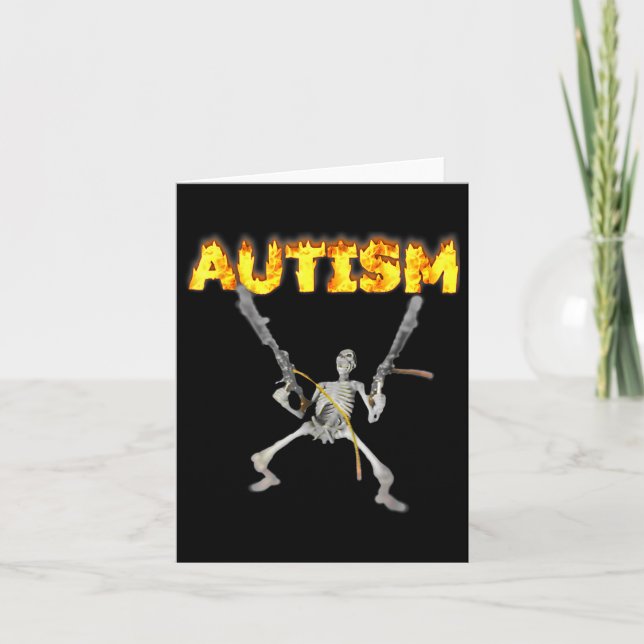 Autismus Skeleton Funny Odly spezifische Dank Karte (Vorderseite)
