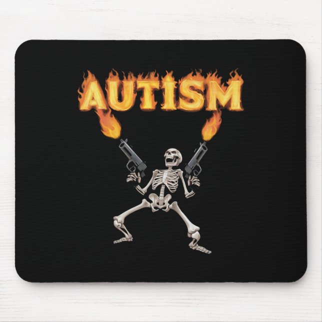 Autismus Skeleton Funny Odselig spezifische Maßnah Mousepad (Vorne)