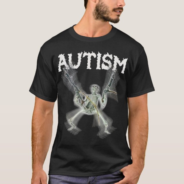 Autismus Skeleton Meme Funny Men Frauen Kinder Tan T-Shirt (Vorderseite)