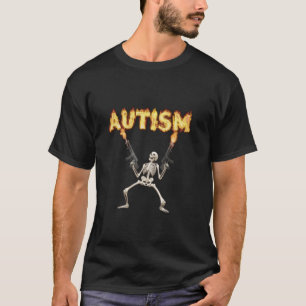 Autismus-Skelett Lustig Seltsam Spezifisches Dank- T-Shirt