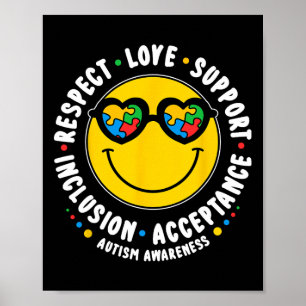 Autismus Smile Gesicht Männer Frauen Mädchen Mädch Poster
