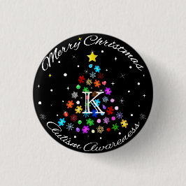 Autismus Snowflake Weihnachtsbaum Button