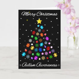 Autismus Snowflake Weihnachtsbaum Karte