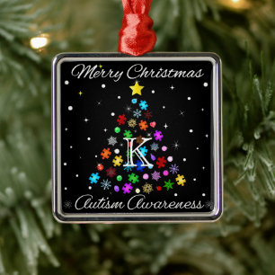 Autismus Snowflake Weihnachtsbaum Ornament Aus Metall