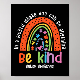 Autismus Sohn Kind Tochter Mama Sei Freundlich Reg Poster