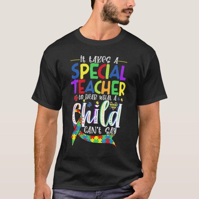 Autismus-Sonderschullehrer hört, dass Kind kann T-Shirt (Vorderseite)