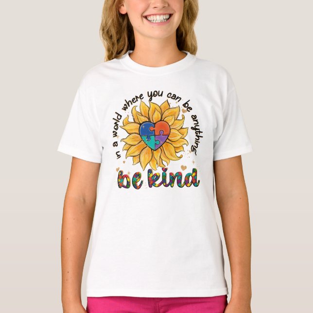 Autismus Sonnenblume ist freundlich T-Shirt (Vorderseite)