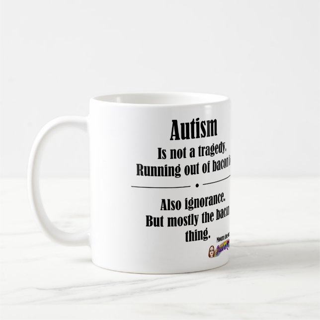 Autismus-Speck-Tragödie-Tasse Tasse (Links)