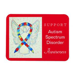 Autismus Spectrum Disorder (ASD) Ribbon Angel Magn Magnet