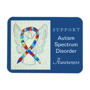 Autismus Spectrum Disorder (ASD) Ribbon Angel Magn Magnet