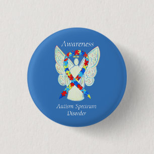 Autismus Spectrum Disruption Engel Puzzle Ribbon B Button