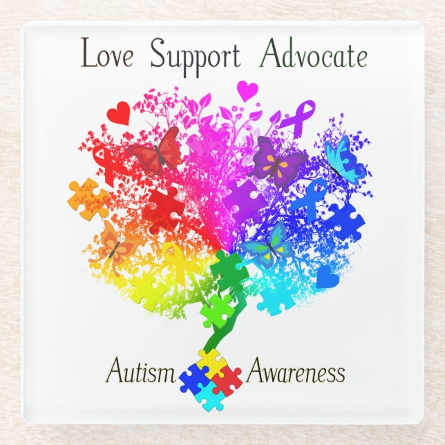 Autismus Spectrum Tree Glasuntersetzer (Vorderseite)