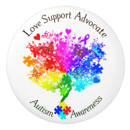 Autismus Spectrum Tree Keramikknauf