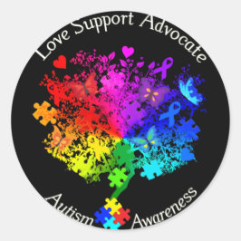Autismus Spectrum Tree Runder Aufkleber