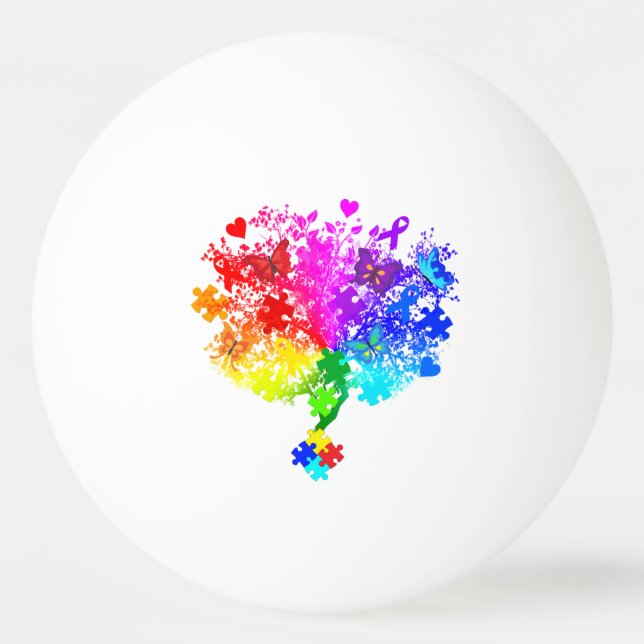 Autismus Spectrum Tree Tischtennisball (Vorderseite)