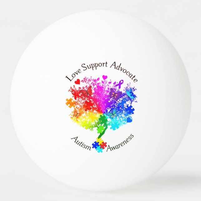 Autismus Spectrum Tree Tischtennisball (Vorderseite)