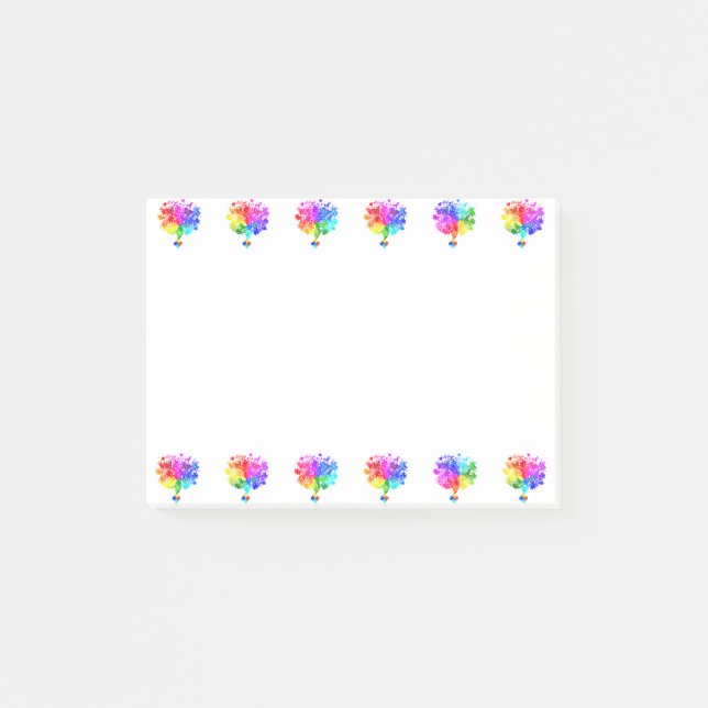 Autismus Spectrum Trees Post-it Klebezettel (Vorderseite)