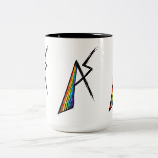 Autismus-Spektrum AS Symbol | Modernes Regenbogen Zweifarbige Tasse
