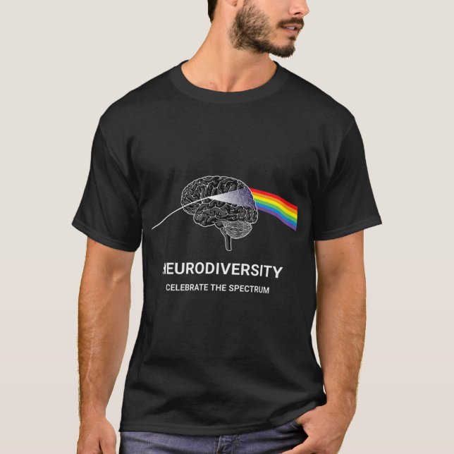 Autismus-Spektrum ASD ADHD Rainbow Br T-Shirt (Vorderseite)