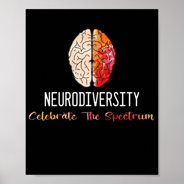 Autismus-Spektrum-ASD ADHD-Regenbogen Poster (Vorne)