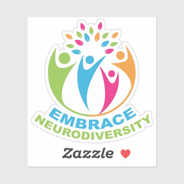 Autismus-Spektrum Neurovielfalt Niedlich farbig Aufkleber (Blatt)