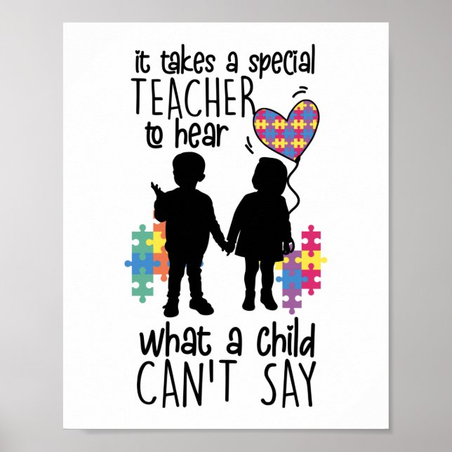 Autismus Spezielle Bildung Lehrer zu hören Kind Poster (Vorne)
