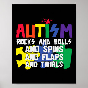 Autismus Steine Rollen Spinnen und Spulen Poster
