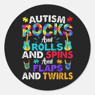Autismus-Steine und -Rollen Funny Autism Awareness Runder Aufkleber