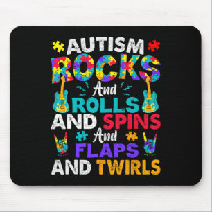 Autismus-Steine und -Rollen und -Spins Mousepad