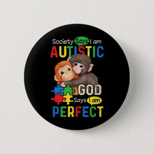 Autismus Süßes Baby-Affen-Schlag-Polster Umarmung Button